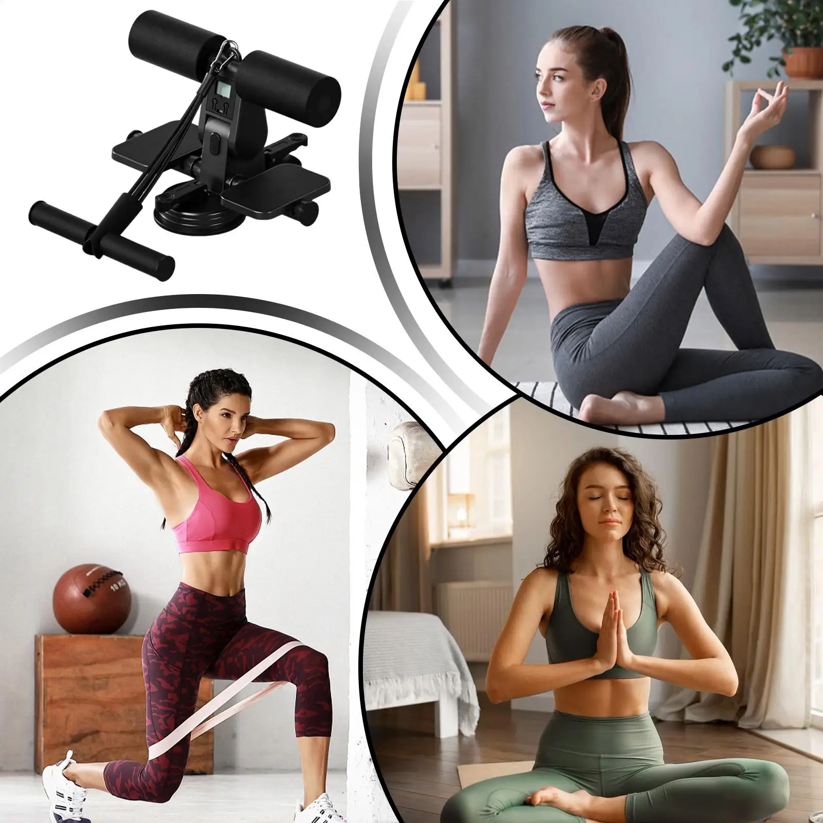 Sit Up Exercise Equipment Ab Core Trainer With Suction Cups And Pull Rope Fitness Equipment With Counting Function For Home Gym