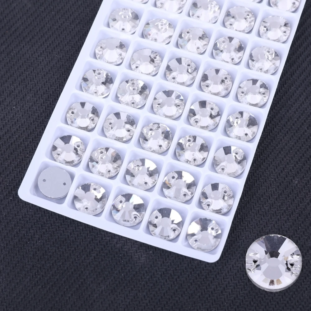 Aufnähen ab Strass runde Sonnenblumen form Flatback Glas kristalle für Kleidung Brautkleider alle für Dekoration DIY – Detail 2