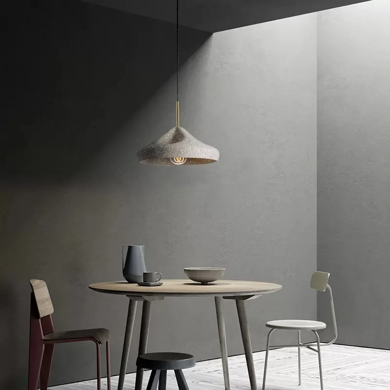 Cement Led Pendant Lamp Nordic Nostalgic Industrial Style Chandelier Bedroom Bedside Coffee Shop Bar Table Light Grey Black E27