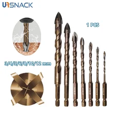 

3-12mm Cross Hex Tile Drill Bits Set for Glass Ceramic Concrete Hole Opener Brick Hard Alloy Triangle Bit Tool Woodworking Tools