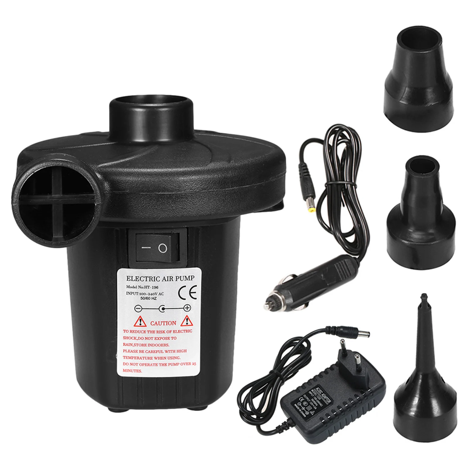 Inflatable Pump Electric Air Mattress Camping Pump Portable Quick Filling For Car Home Use EU Plug