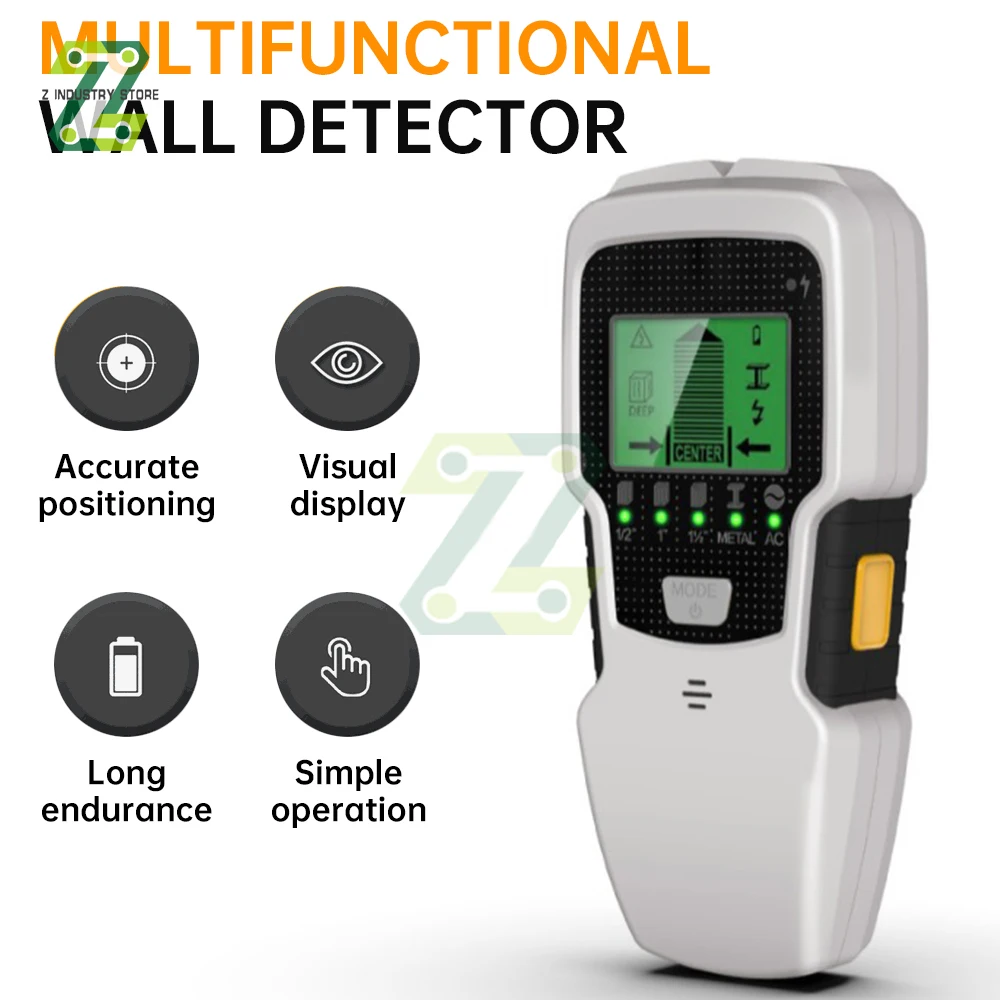 Sh350 Industrial Metal Detectors Wood/metal/electric Detection LED Display Noise Alarm Safety Construction Equipment NO Battery