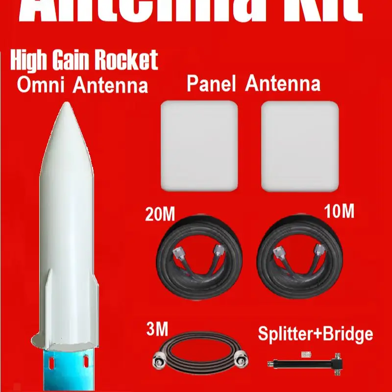 Rocket and 2 Panel Antenna kit Signal booster Repeater amplifier 30dB