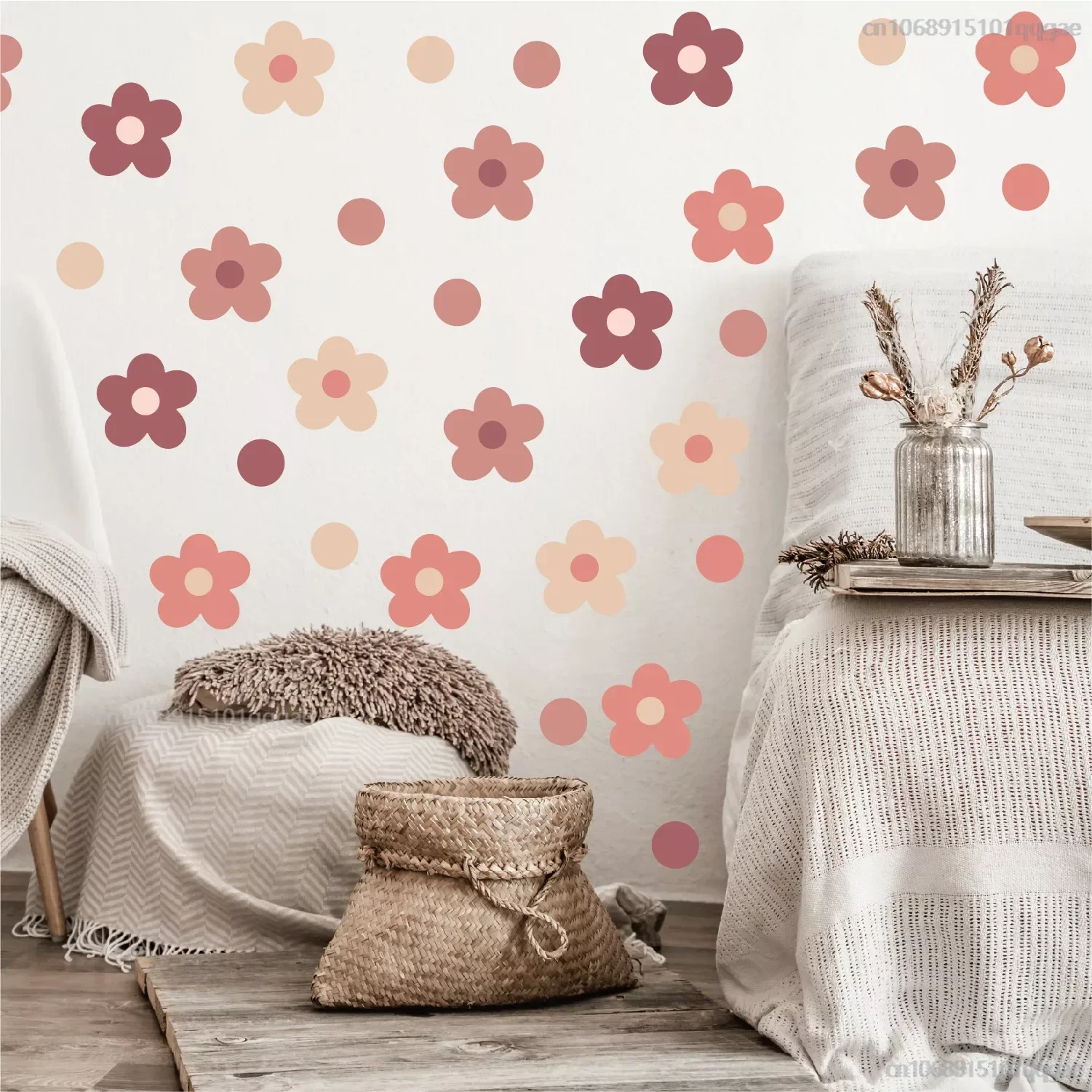 Colorful Daisy Flower Wall Stickers for Kids Room Decor Removable Vinyl