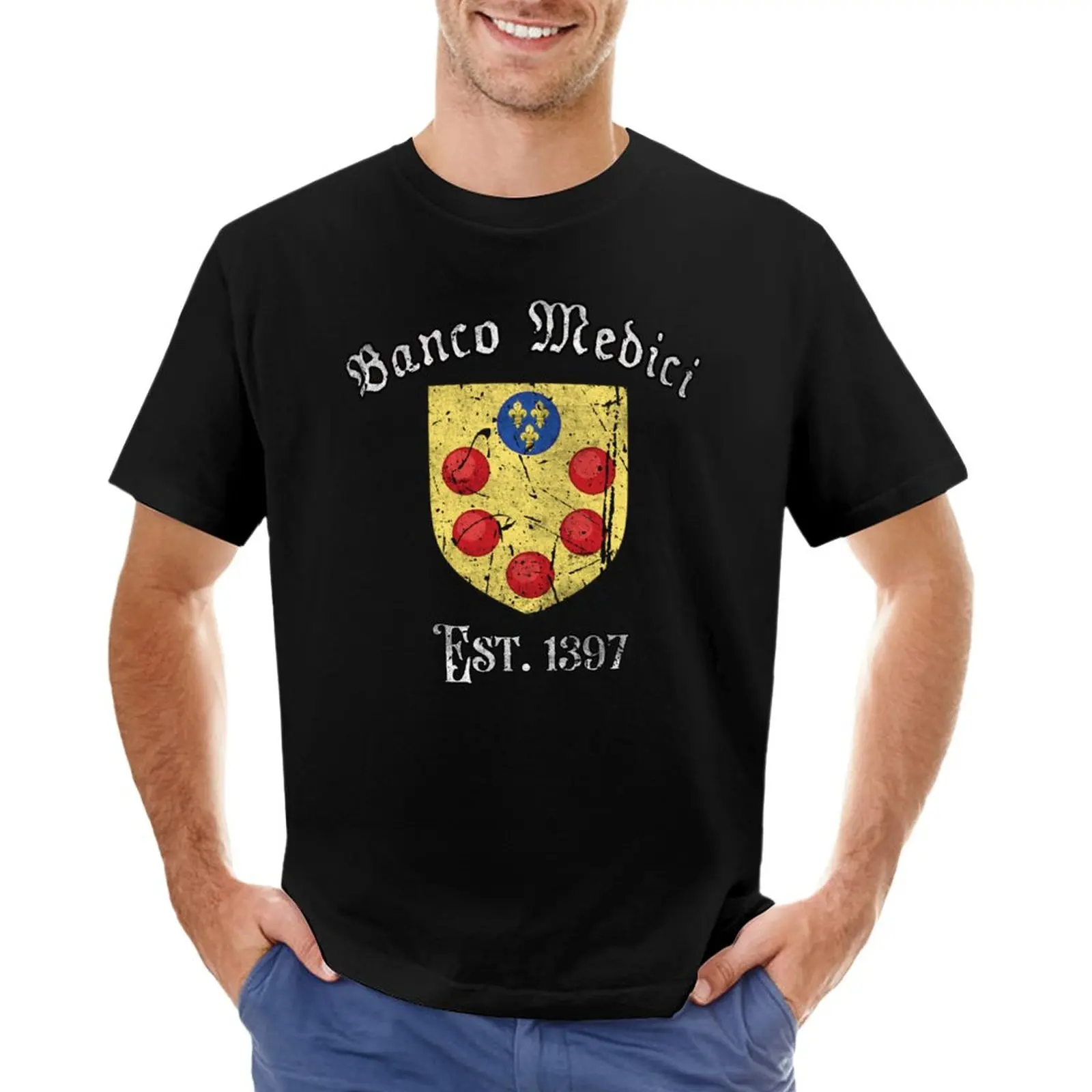 

Medici Bank, founded 1397 - antique historical bank of the Medici family, Florence, Italy T-Shirt sweat tshirts for men