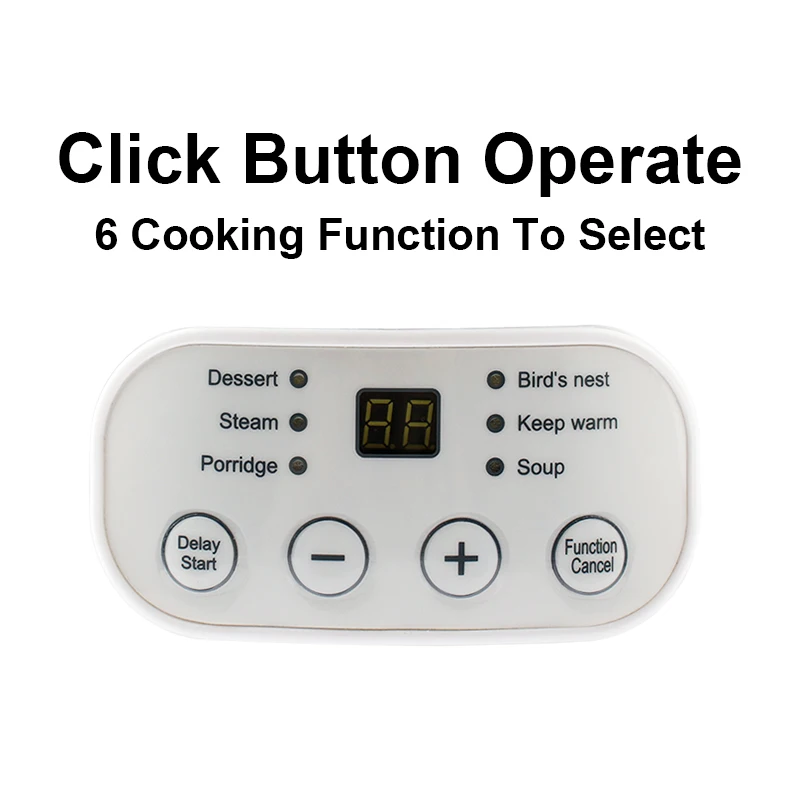 110V/220V Electric Ceramics Slow Cooker Water Stew Soup Porridge Health Pot Eggs Meal Steamer Simmer Baby Food Cooking Machine 6