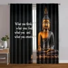2pcs, Fashionable Curtains Buddha Meditation Versatile Fabric (without rod) Stuff Clearance Ldeal for Bedroom, Living Room, 1