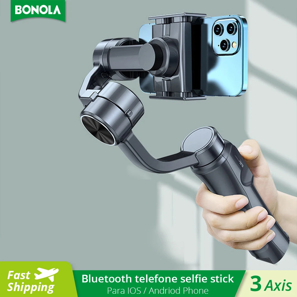 

Bonola 3 Axis Handheld Gimbal Stabilizer for IOS/Andriod Smartphone Stabilizer Tripods Video Record Vlog Anti-shake Phone Gimbal