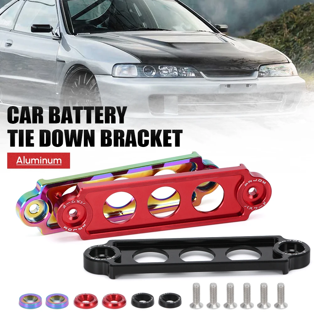 Car Racing Battery Tie Down Hold Bracket Lock Anodized for JDM Honda Civic/CRX 88-00 Car Accessory PQY-BTD71