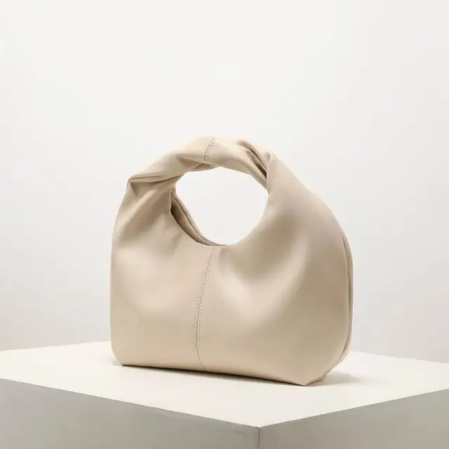Stylish twist square bag, solid color top clutch bag, simple and versatile commut 4
