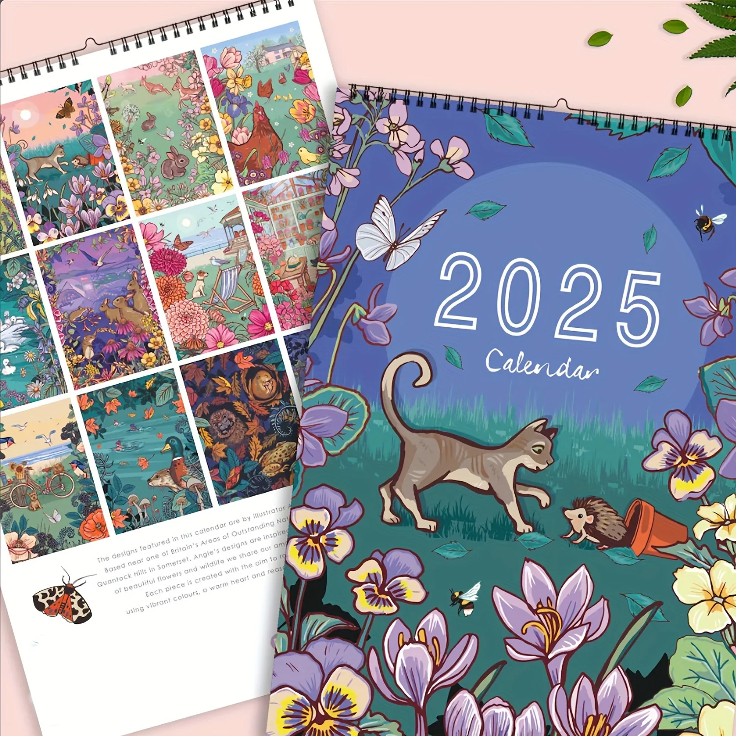 Nature & Wildlife Art Wall Calendar-Monthly Planning Organizer with Sturdy Paper-Animal Illustrations for Scheduling
