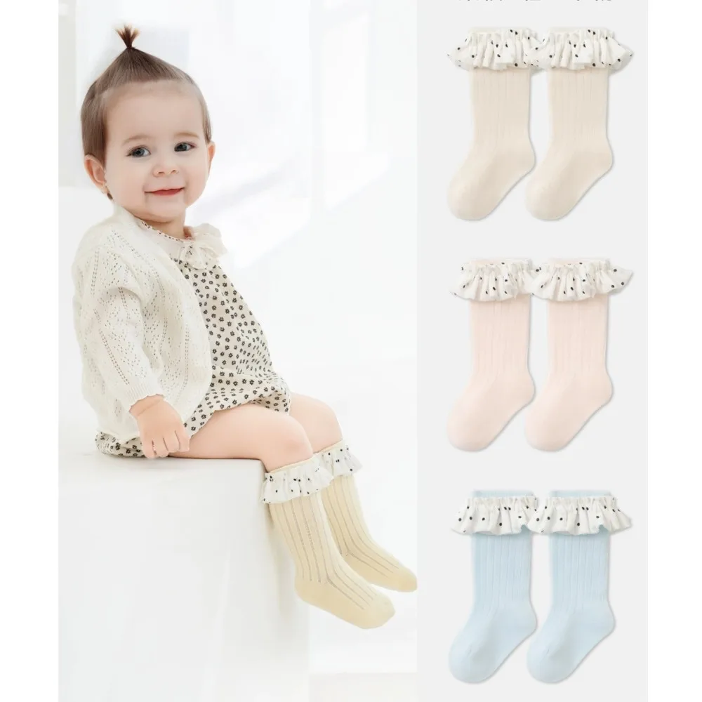 5Colors Toddler Girls Socks Floral Embroidery Mesh Ruffles Socks Dressy Short Socks Baby Spring Summer Princess Socks 0-5T