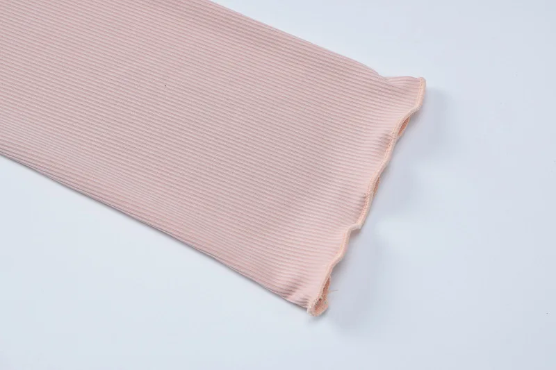 Minivestidos lisos de canalé con cuello redondo y manga larga, ropa de calle Y2K, venta al por mayor, elegante atuendo informal de verano para mujer