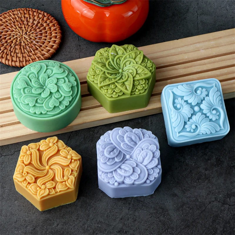 3D Classical Court Totem Style Pattern Silicone Soap Molds DIY Hexagonal Rectangle Natural Soap Mold Handmade Making Resin Craft silicone mold,soap molds