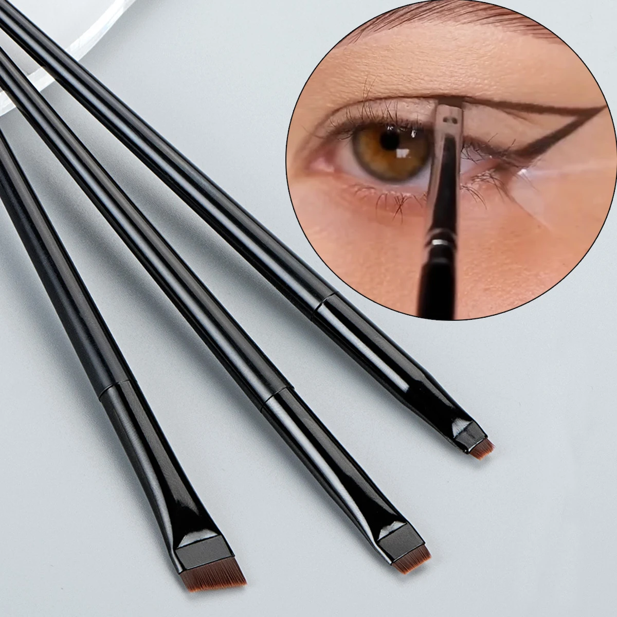 Ultra thin Angled Flat Fine Brush Set - 2 Brushes