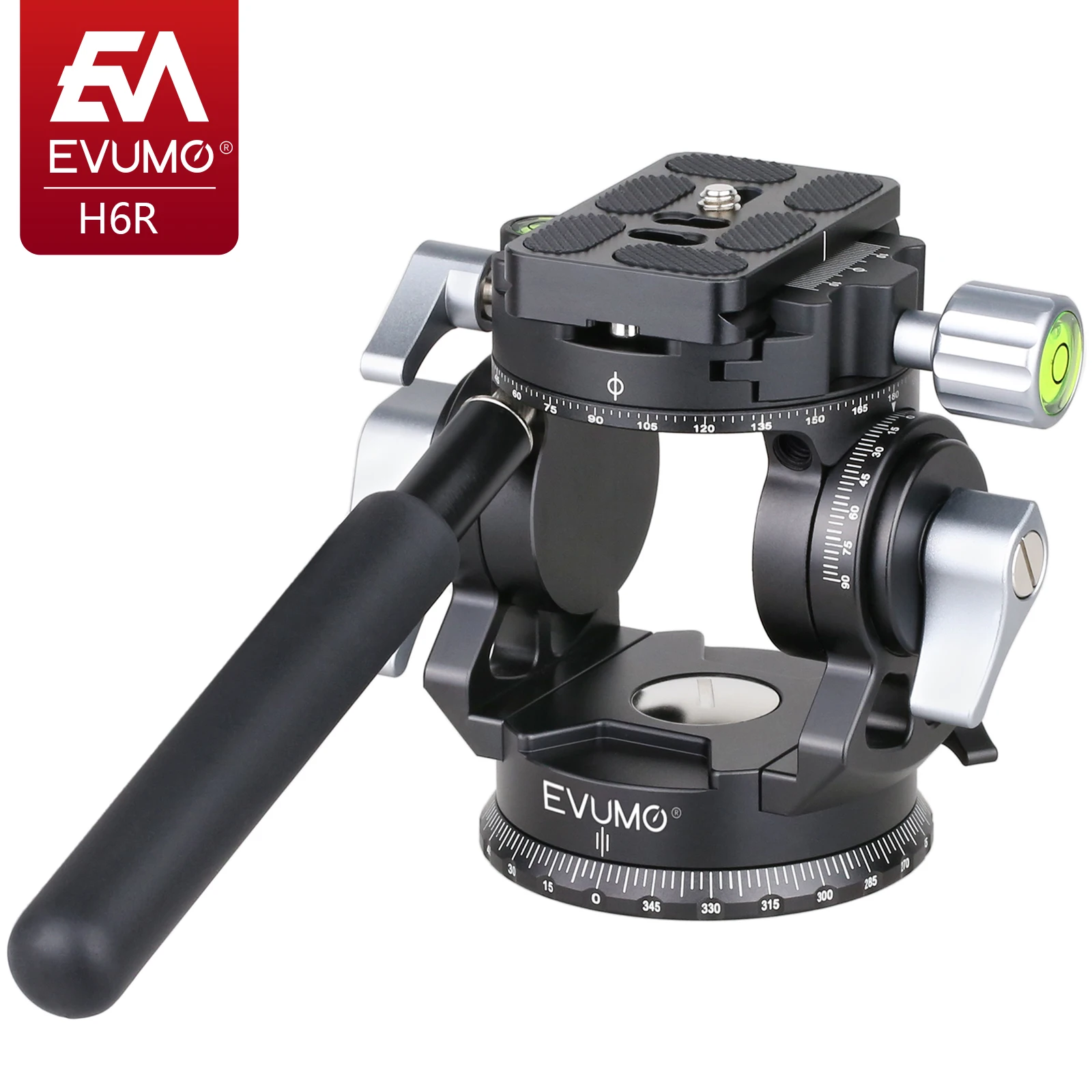 Video Hydraulic Head-80&deg;+90&deg; Video Ttipod Head 360 Panoramic Vlog Universal Ballhead For Tripod Monopod