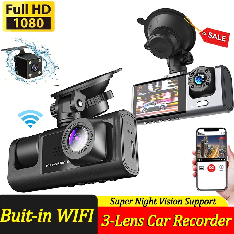 3-Channel Car DVR 1080P Dash Cam for Cars WIFI APP Video Recorder Dual Len Dashcam Rear View Camera for Vehicle Car accessory 3-Channel Car DVR 1080P Dash Cam for Cars WIFI APP Video Recorder Dual Len Dashcam Rear View Camera for Vehicle Car accessory