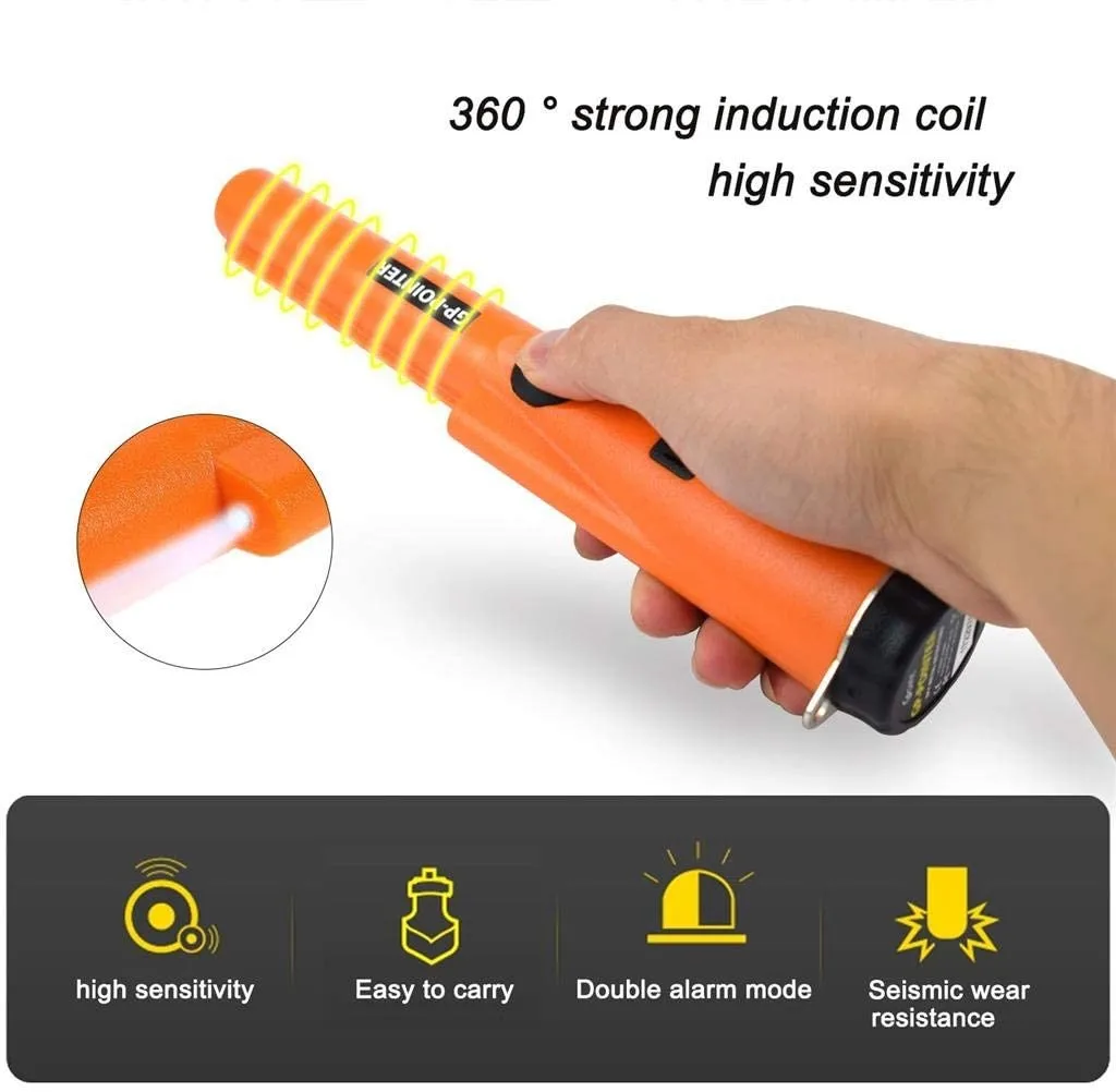 Metal Detector Pinpointer,Partial Waterproof Handheld Convenient Pin Pointer Wand with Holster, 360°Scanning Locating Gold  Coin 3