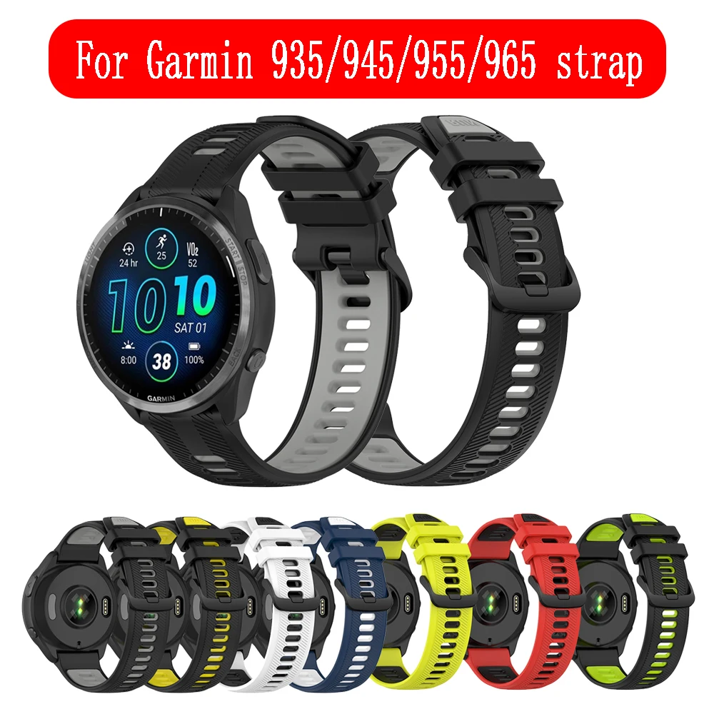Cinturino In Silicone Easyfit Bicolore Per Garmin Forerunner 965/955/945/935/745 Lte/955 Cinturino Solare Correa