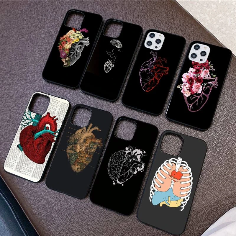 Heart Of Nature Human Anatomy Doctor  Phone Case for iPhone 11 12 13 Mini Pro Max 8 7 6 6S Plus X 5 SE 2020 XR XS Back Cover iphone xr waterproof case