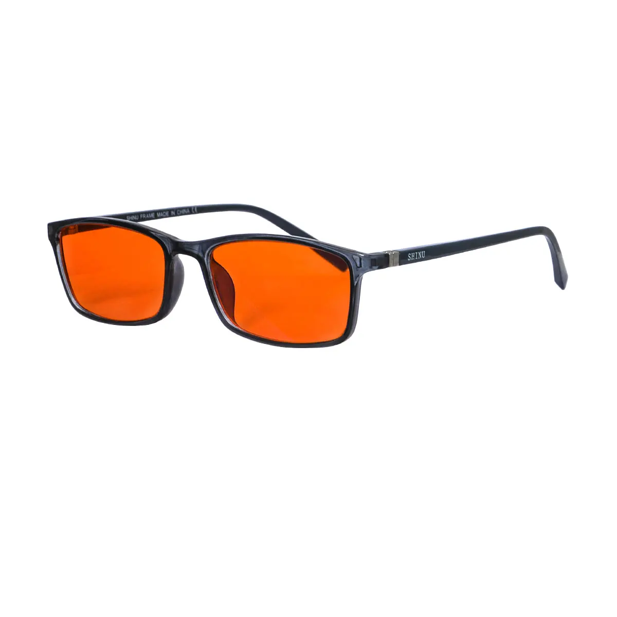 anti blue light glasses men square frame shape red lens full blocking for good sleep orange for long time working with bluelight