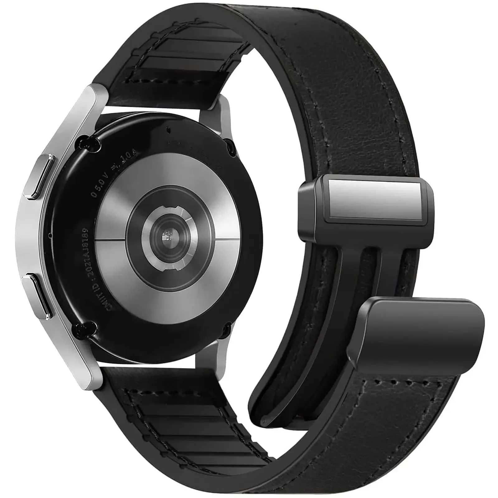 Versatile Silicone & Leather Magnetic Buckle Wristband - 22mm/20mm Bracelet