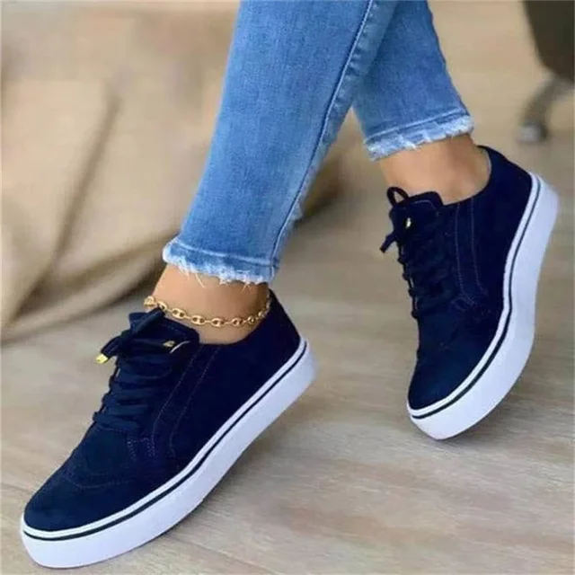 2024 New Women's Low-top Vulcanized Shoes Round Toe Casual Shoes Flat Shoes Versatile Comfortable New Women Flat Fashion Sneaker 2