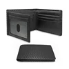 Slim Minimalist Tri-Fold Wallet Carbon Fiber RFID Blocking Men's  Wallet With ID Window and 9 Card Slots 1