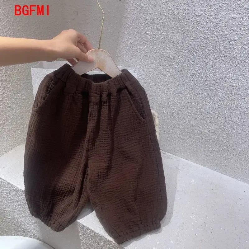 Korean Baby Toddler Boys Girls Soft Thin Casual Short Sleeves + Shorts Set Cotton and Linen Breathable Plaid 2pcs Suit