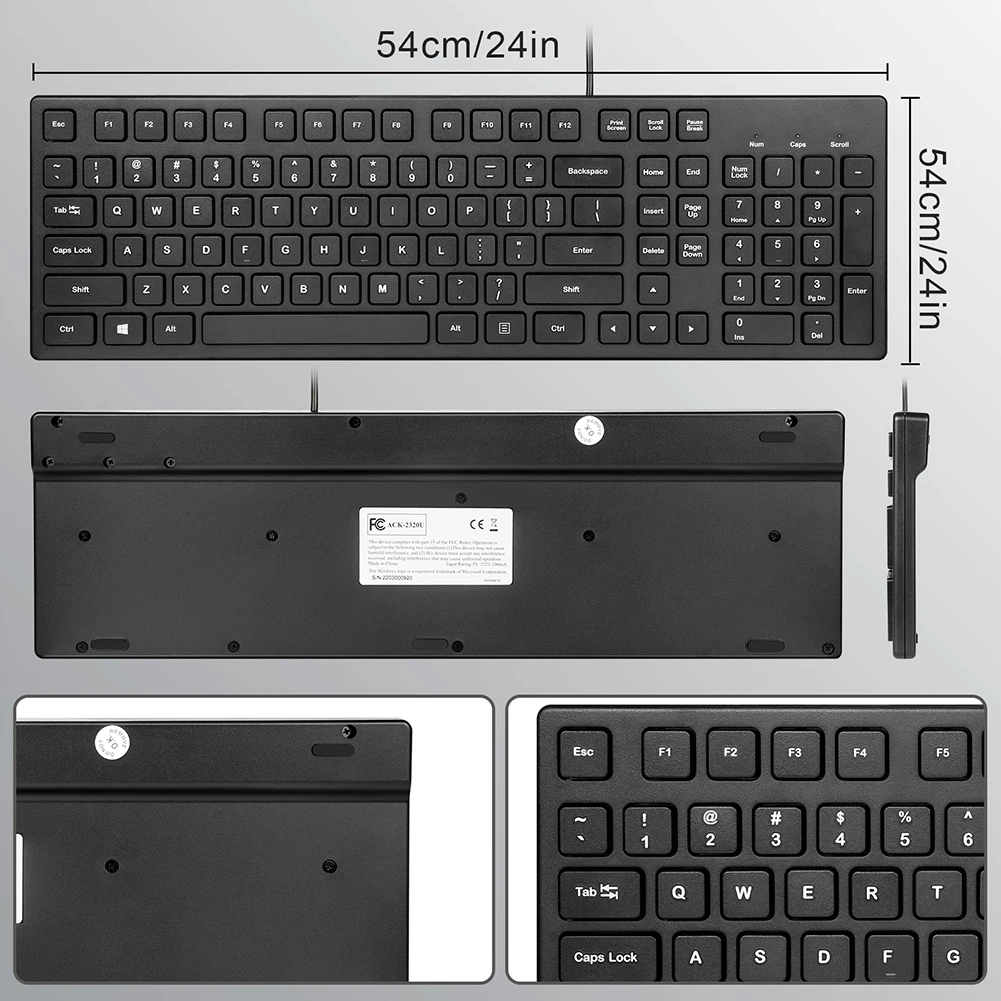 Business Office Computer Keyboard 108 Keys High-Sensitive Wired Mechanical Gaming Keyboard Waterproof USB for Office Gaming