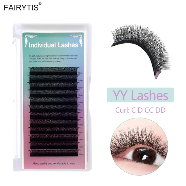 FAIRYTIS-Extension de Cils en Forme de YY, Faux Cils Naturels Doux, Individuels à Deux Pointes, C/CC/D/esse Curl, Haute Qualité, Vente en Gros 1