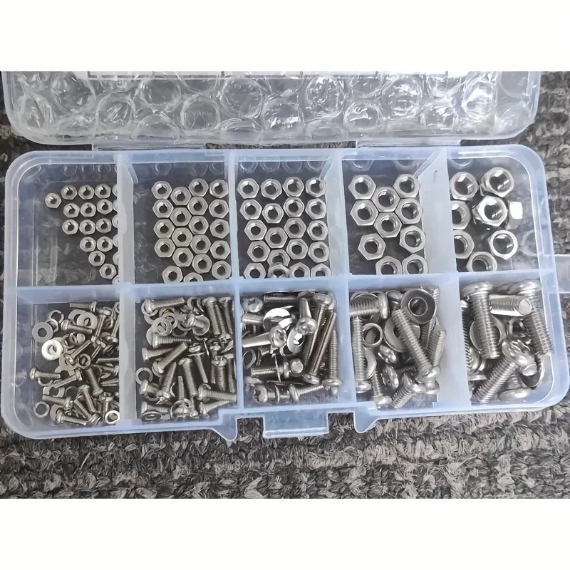 Enhanced Hex Nut and Bolt Set – 320-Piece Durable Metric Hardware Collection for DIY Projects and Repairs