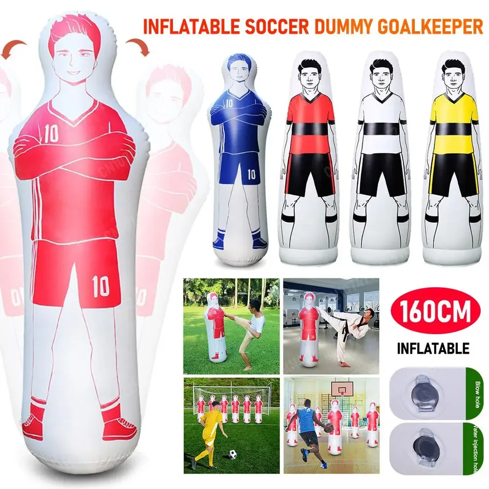Football Training Dummy 160cm PVC Adult Inflatable Goalkeeper Soccer Training for Kids Standing Boxing Bag Tumbler