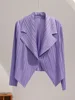 Miyake Pleated Coat Women's Early Autumn New Style 2023 Fashionable Versatile Suit Collar One Button Temperament Short Suit Top 6