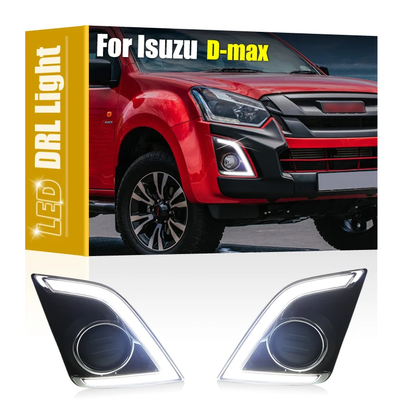 2Pcs Front Bumper Fog Lamp Cover Frame Assembly With White LED DRL