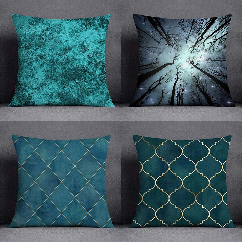 

2022 dark green floral animal pattern home decoration pillowcase square pillowcase home office decoration cushion cover