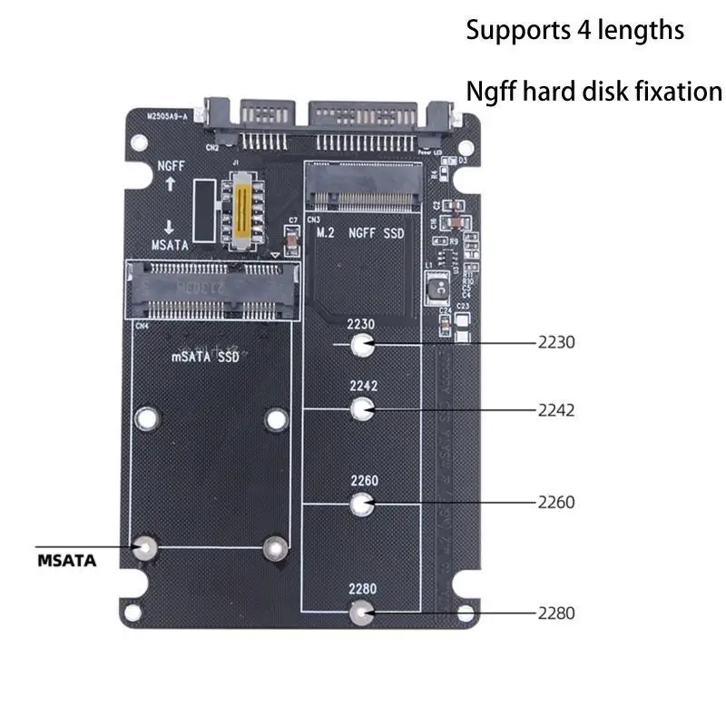 M.2 NGFF mSATA-Sata 어댑터 카드용 652F, M.2 NGFF SSD-2.5 SSD 드라이브용 M.2 SSD-2.5 Sat용 키용 B-M