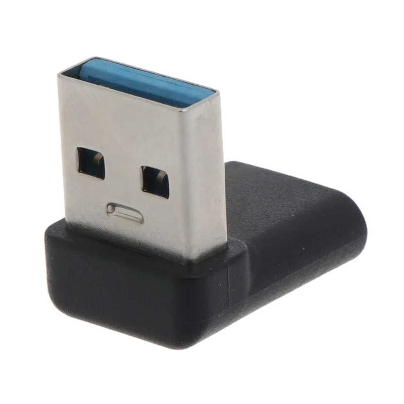 90 도 직각 USB C 암-USB 3.0 수 어댑터, 노트북 충전기 케이블 어댑터 데이터 충전 10Gbps