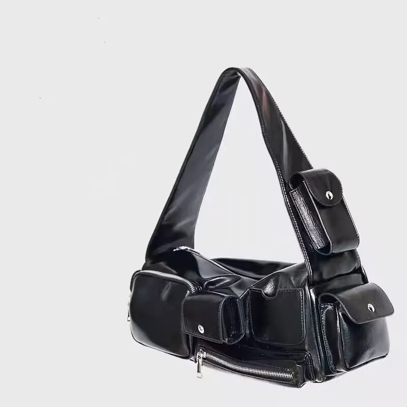 Simple PU Leather Branded Multi-function Crossbody Handbags and Purses Spring Women's Designer Shoulder Bag Ladies Travel Bag