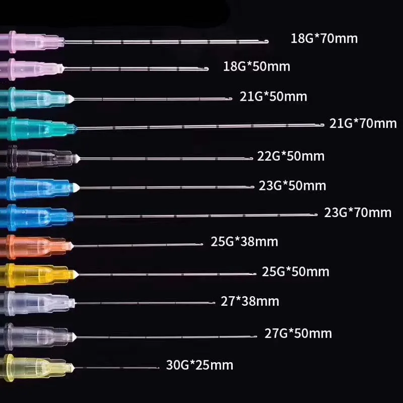 

Hyaluronic acid filled water light needle with scale, disposable medical floss rinsing needle, blunt needle