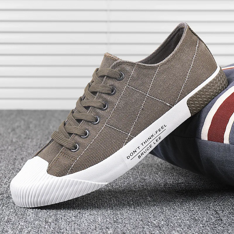 New Men's Low-cut Canvas Shoes Students Joker Lace-up Casual Shoe. 5