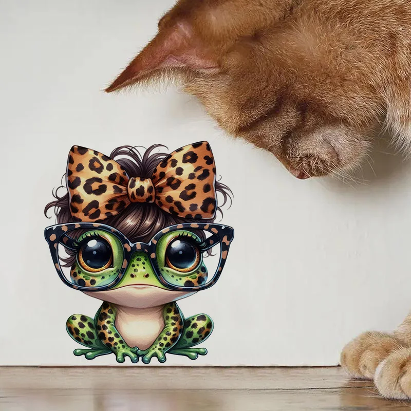 Wall Stickers Toilet Stickers 1pc Funny Lady Leopard Frog Sticker