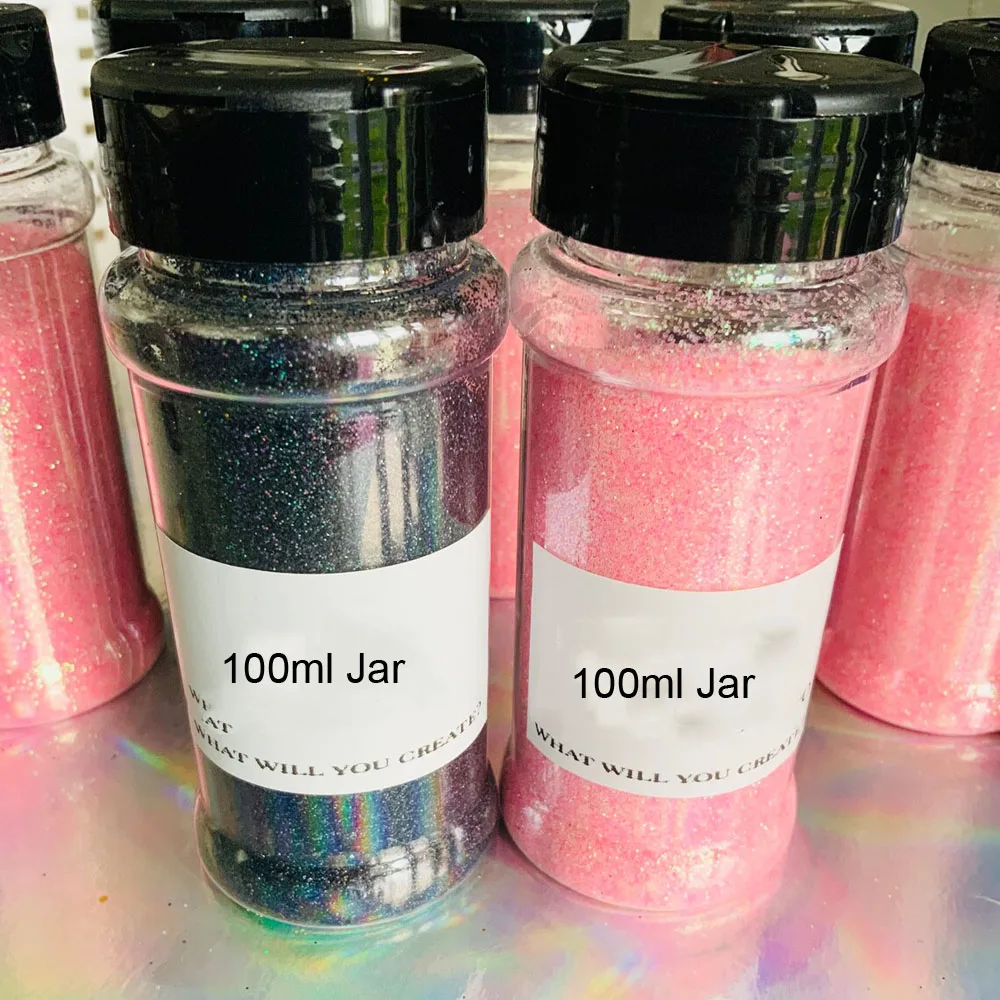 

3.5Oz candy floss & black holo glitter shaker , bulk glitter , fine pink ,tumbler glitter , resin glitter ,nail art glitter