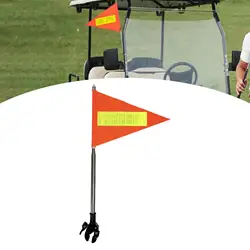 High Visibility Double - Sided Polyester Bike Flag with Pole (Orange)