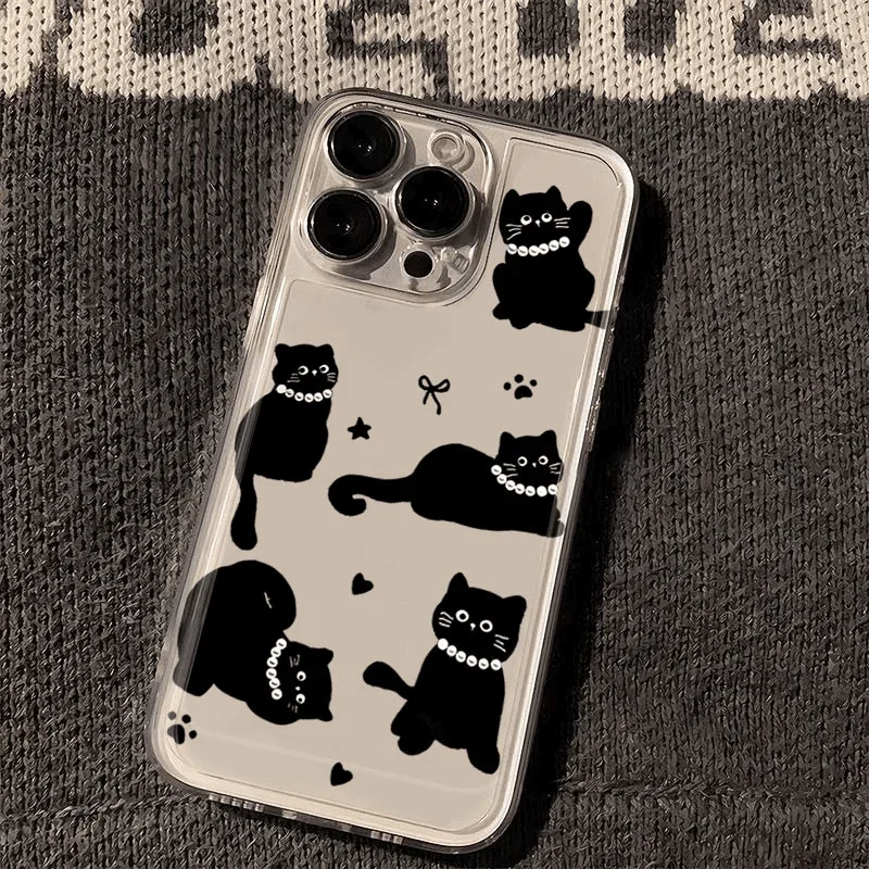 Love Heart Black Cat Phone Case
