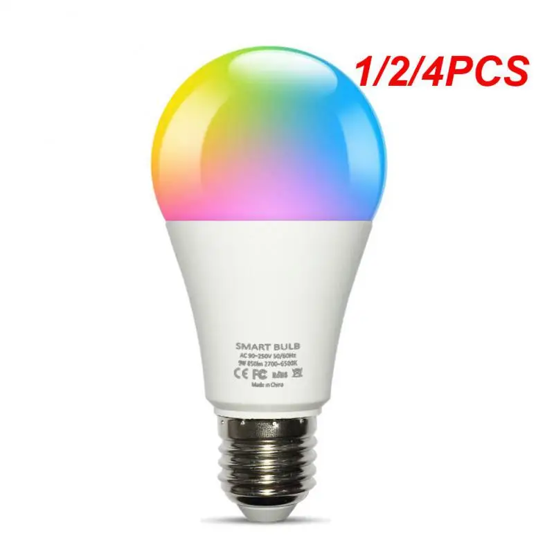 

Умная лампа E27 с регулируемой яркостью, лампа с Wi-Fi 12/15 Вт, 1/2/4 шт., с управлением через приложение Smart Life, голосовым управлением для дома, Alexa