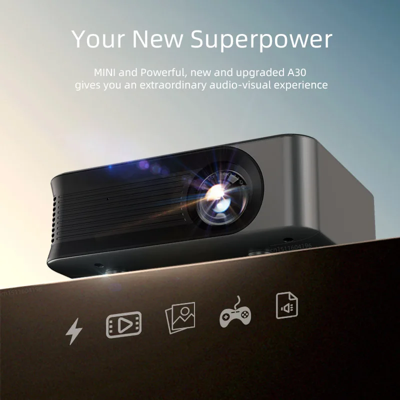 AUN A30 MINI Projector Portable Home Theater Smart TV Laser Beamer 3D Cinema LED Videoprojector for 4k 1080P Movie Via HD Port portable projector laser projector