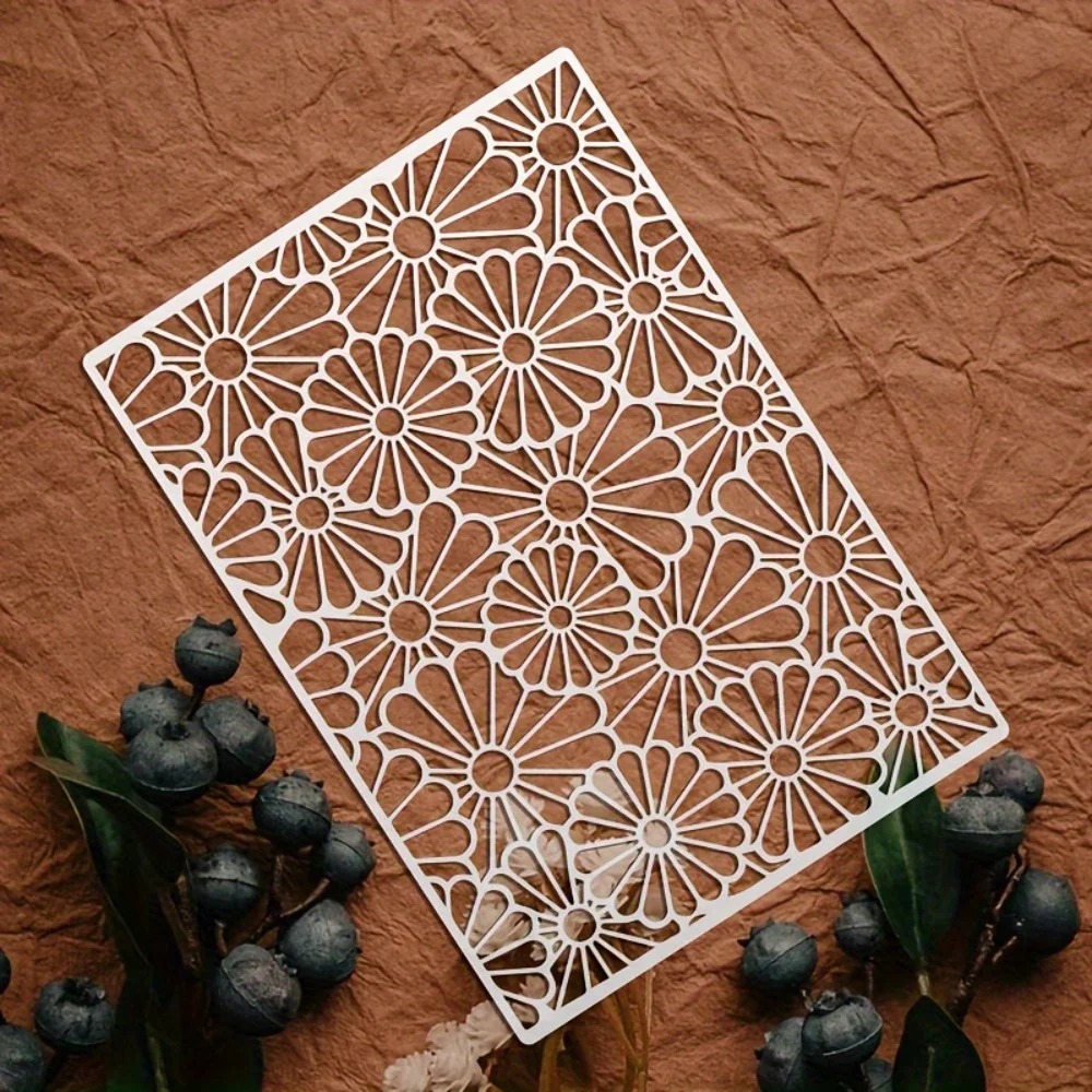 A4 29*21cm 꽃 DIY 스텐실 벽화 스크랩북 색칠 엠보싱 앨범 장식 종이 카드 템플릿, 벽