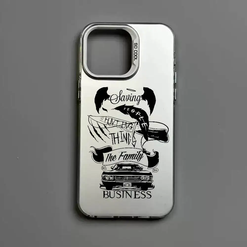 TV-Serie S-Supernatural Handyhülle in Silber für iPhone 17 16 16e 15 14 13 12 11 Pro Max Plus – Detail 9