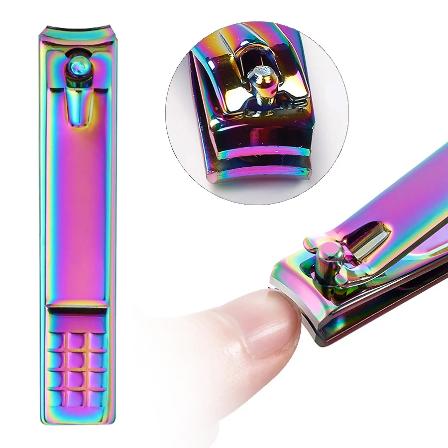 Titanium Nail Clippers, Stainless Steel, Nail Cutter, Scissor Plier, Toenail Fingernail, Professional Manicure Trimmer, Color 5